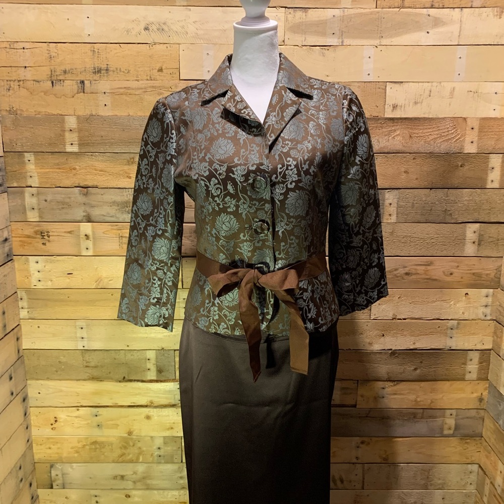 Heart Moon Star Vintage Dress Suit Satin Brocade
